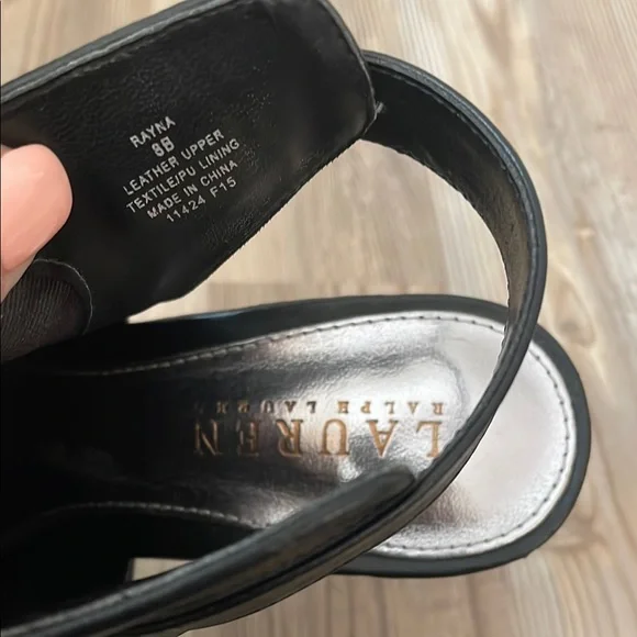 Lauren Ralph Lauren Black Heeled Rayna Mule Boots with Stiletto Heel Size 8B - Picture 6 of 6